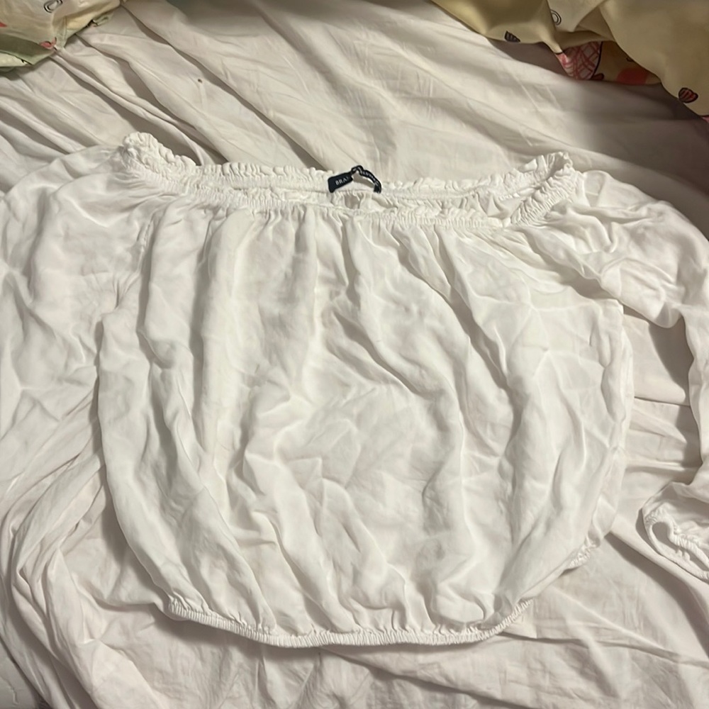 Brandy Melville white frilly shirt